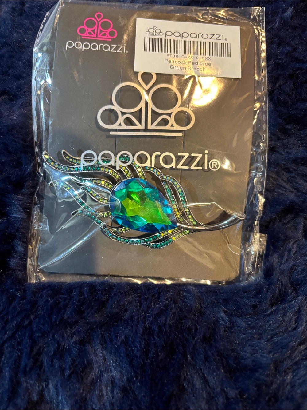 Paparazzi Iridescent Peacock Teardrop Brooch in Blue-Green